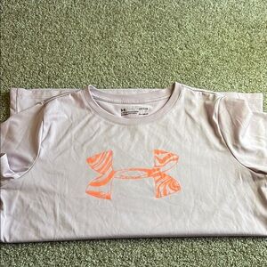 Under Armour White T-Shirt with Orange Logo